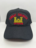 US Army - Combat Engineer Veteran - Black Adjustable One Size Military Hat | Military Hats & Pins