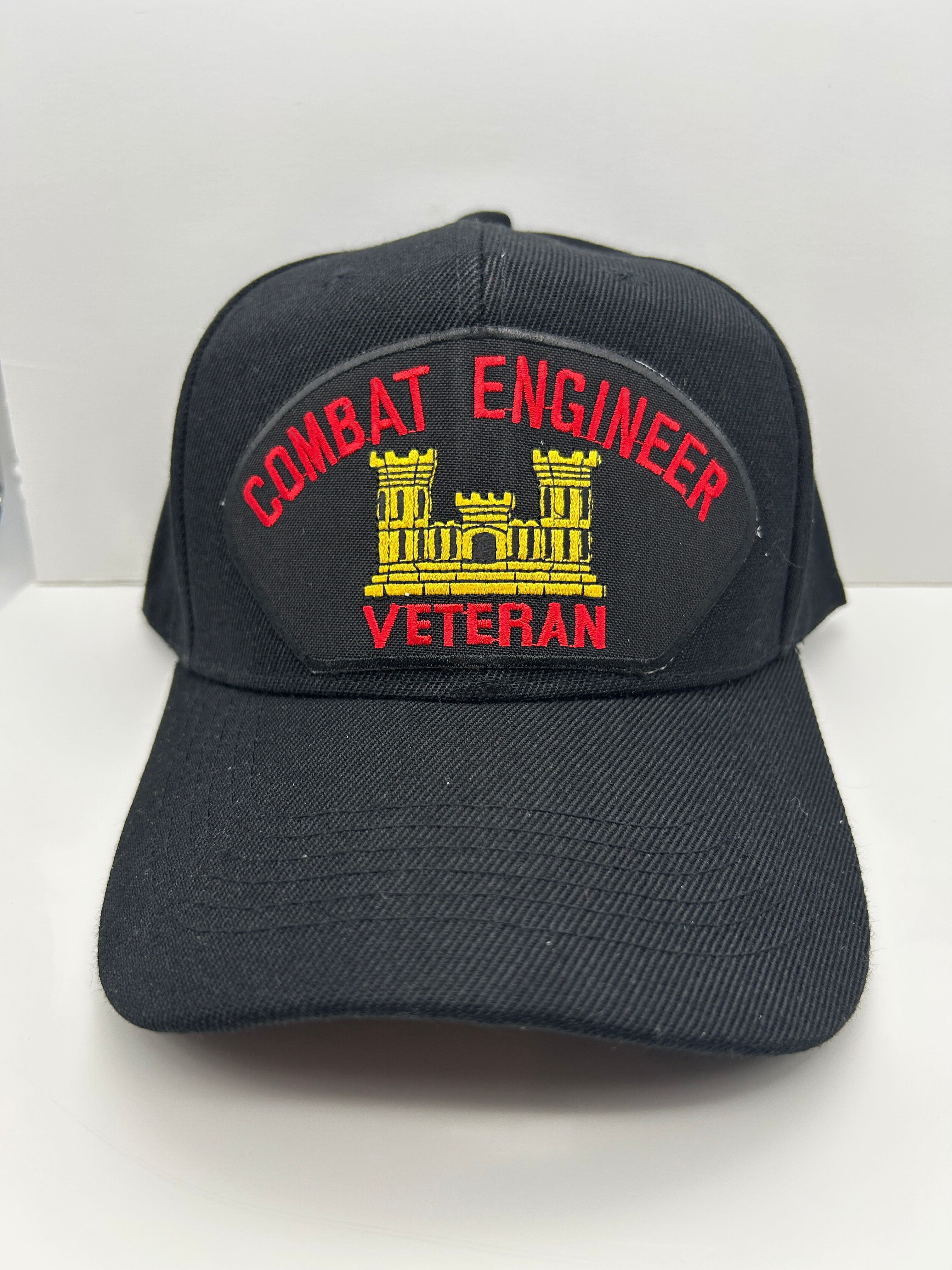 US Army - Combat Engineer Veteran - Black Adjustable One Size Military Hat | Military Hats & Pins