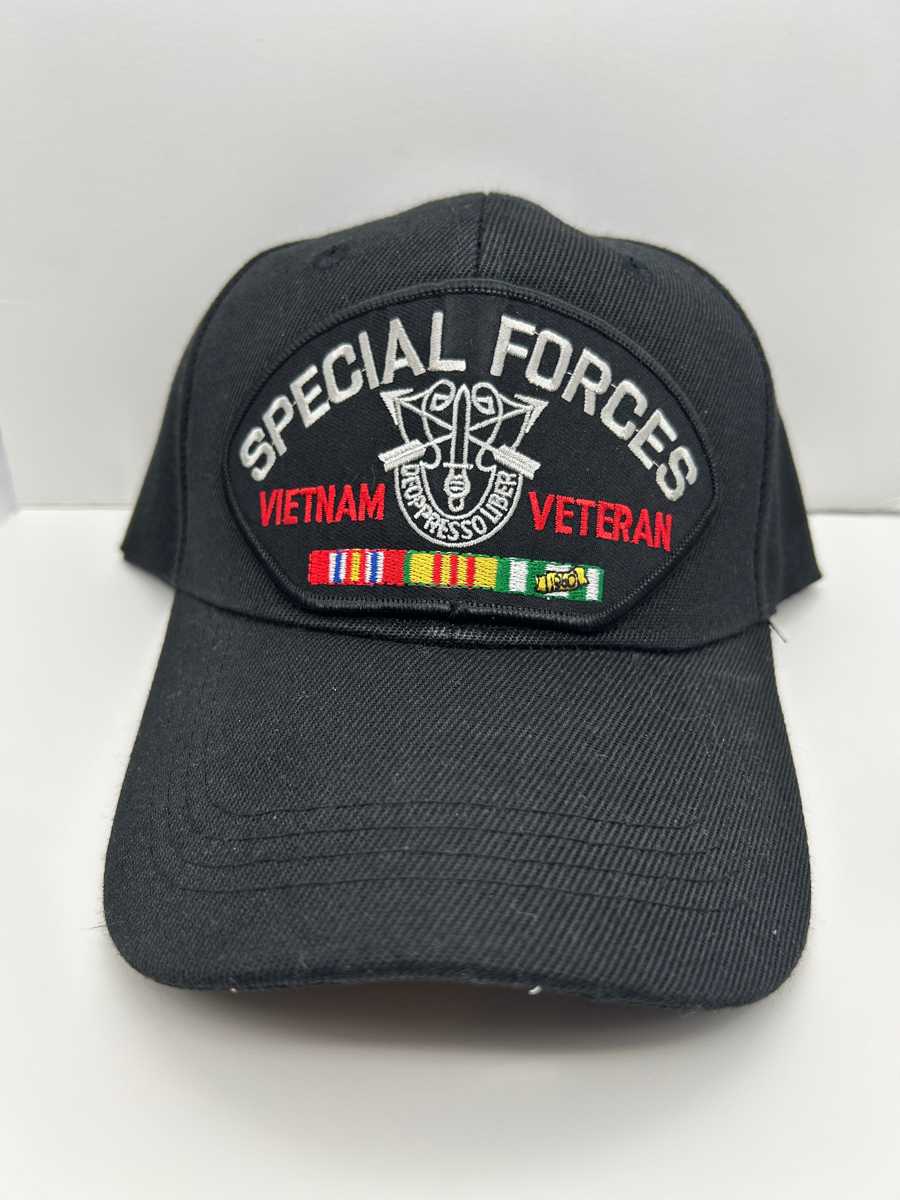 US Army - Special Forces Vietnam Veteran - Black Adjustable One Size Military Hat | Military Hats & Pins