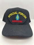 US Army - Special Forces Airborne - Black Adjustable One Size Military Hat | Military Hats & Pins