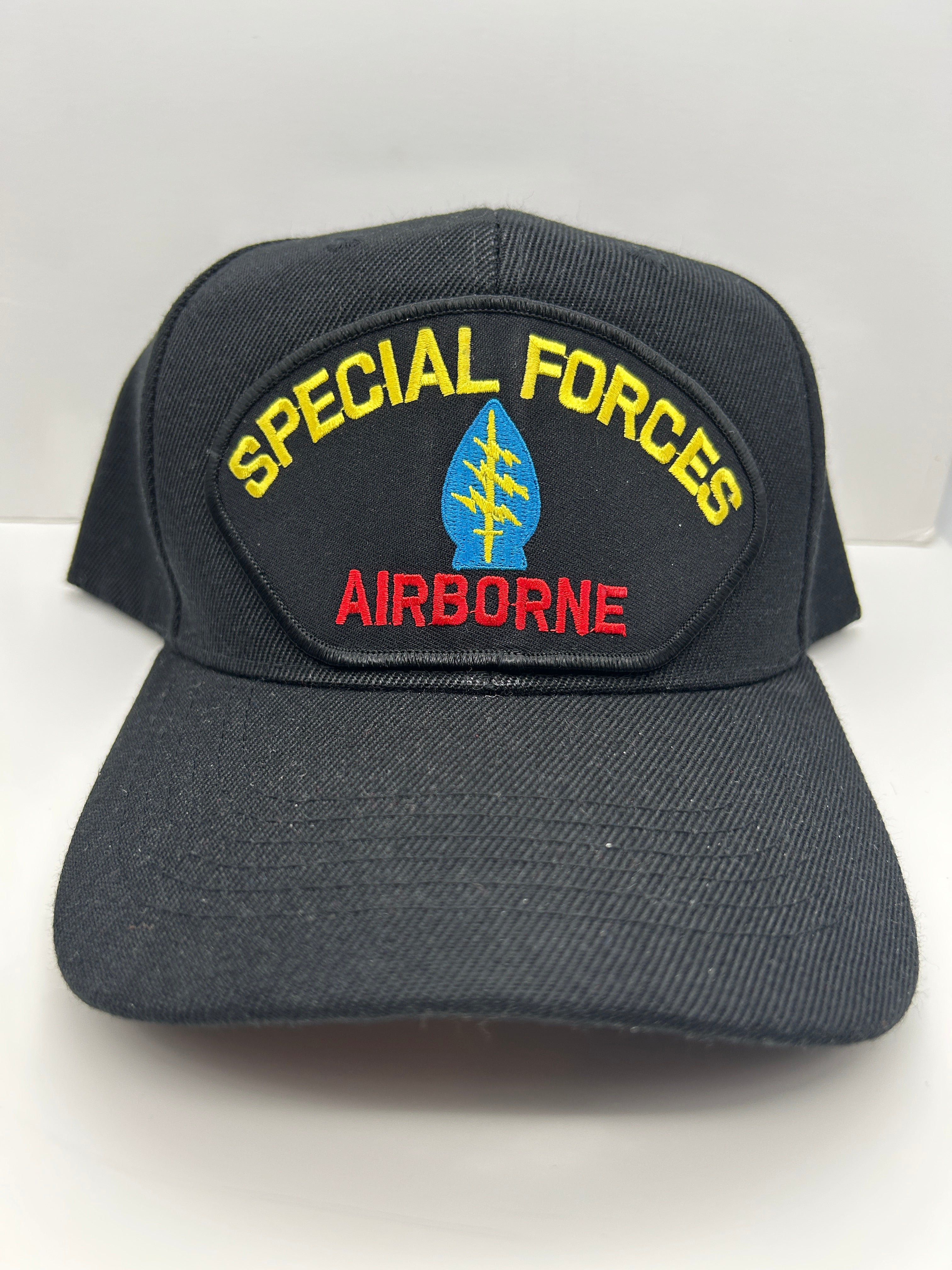 US Army - Special Forces Airborne - Black Adjustable One Size Military Hat | Military Hats & Pins