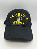 US Air Force Veteran Black Military Cap - Adjustable One Size | Military Hats & Pins