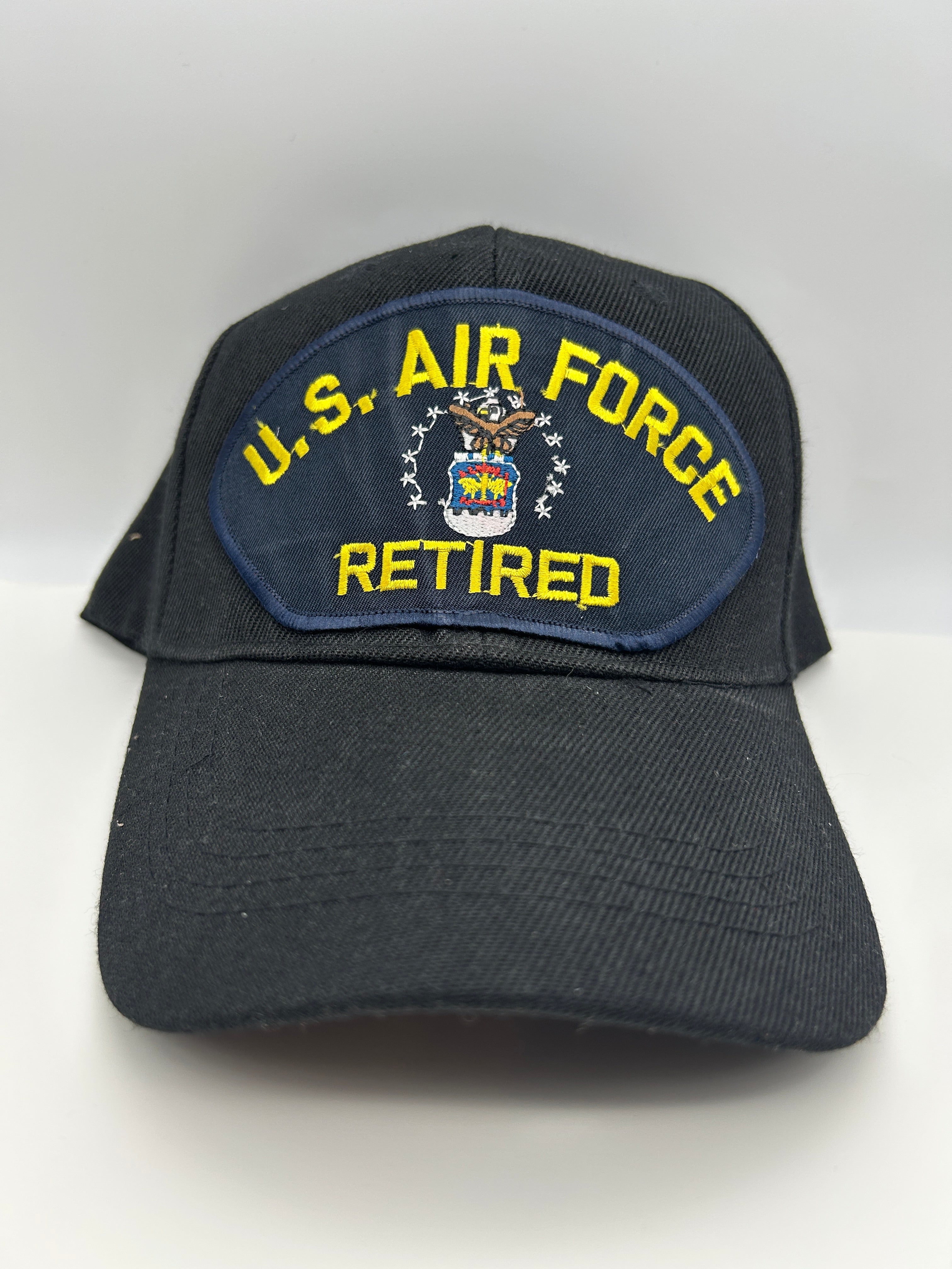 US Air Force - Retired Black Military Cap - Adjustable One Size | Military Hats & Pins
