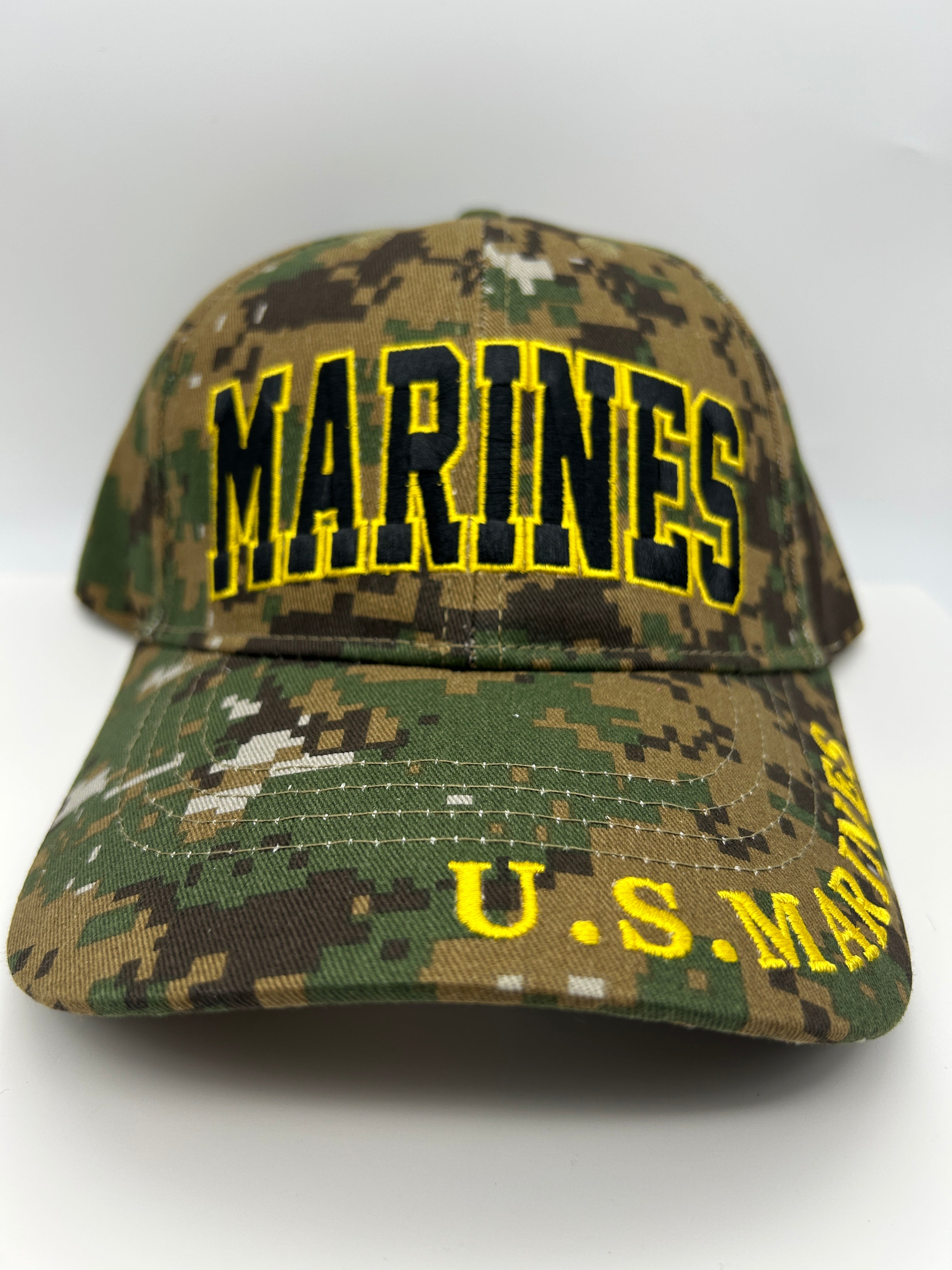 US Marines Green Camouflage Embroidered Military Cap - Adjustable One Size | Military Hats & Pins