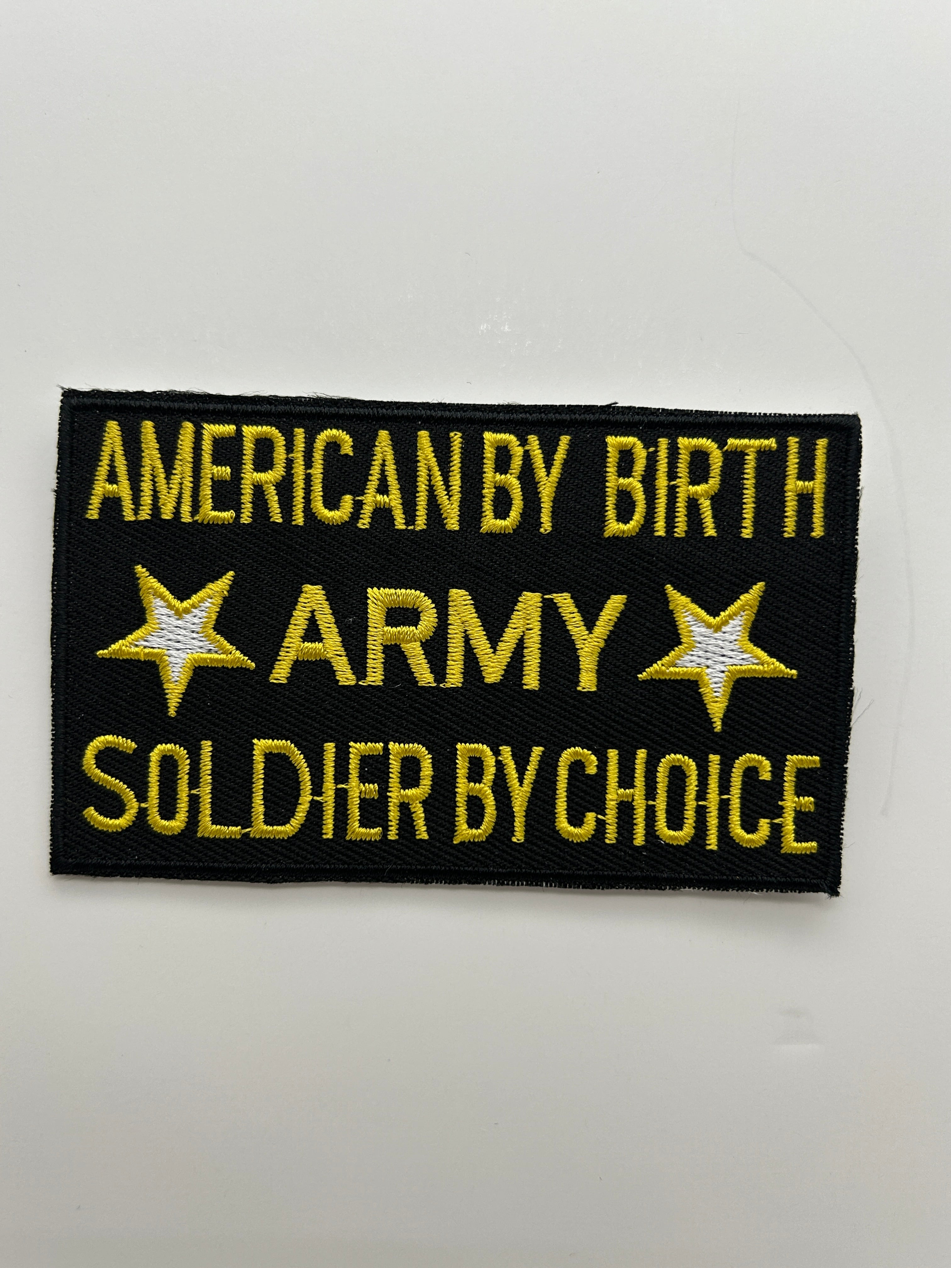 US Army Patch: American By Birth, Soldier By Choice Military Patch | Military Hats & Pins