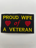 US Army Patch: Proud Wife of A Veteran Military Patch | Military Hats & Pins