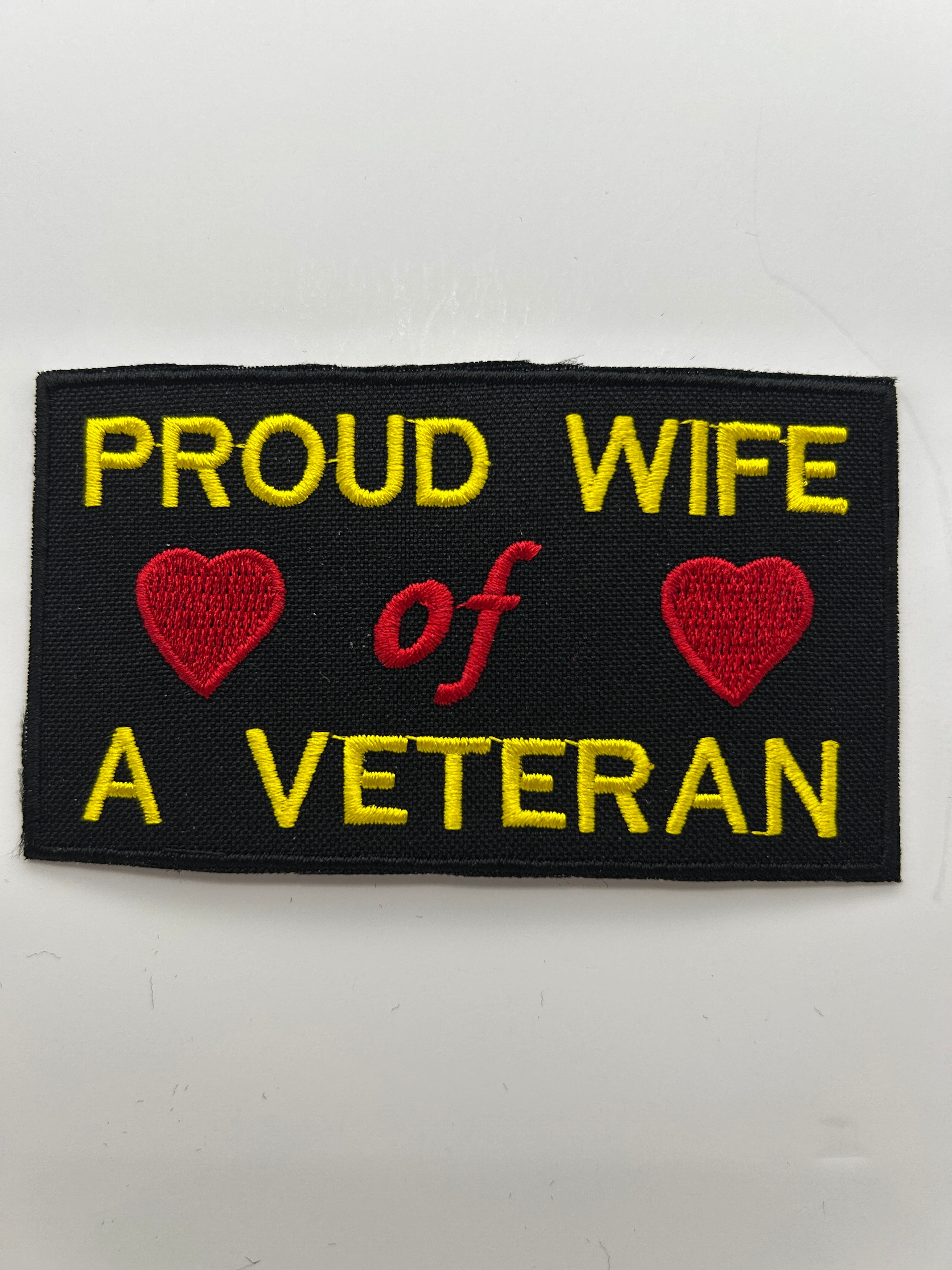US Army Patch: Proud Wife of A Veteran Military Patch | Military Hats & Pins