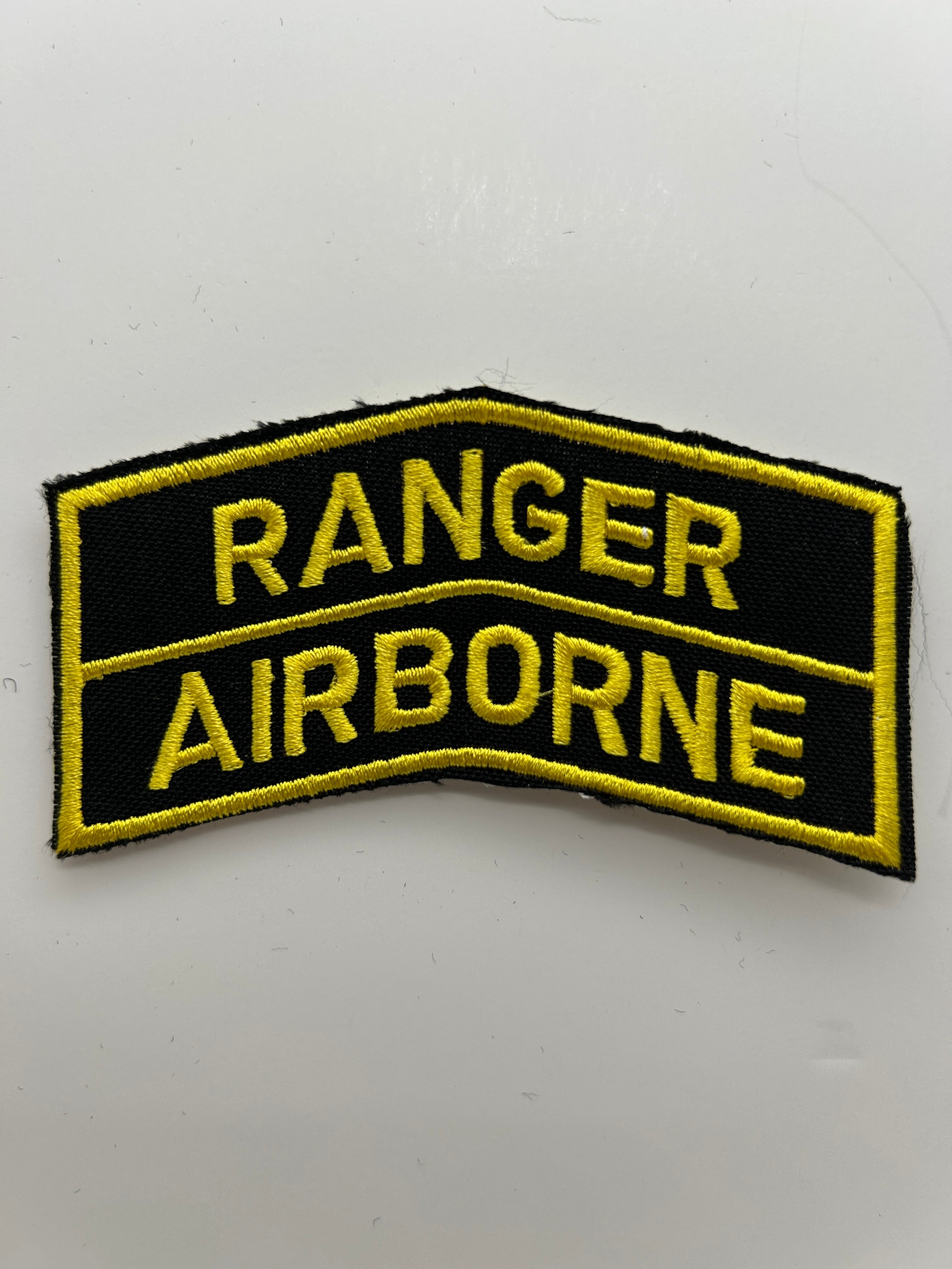US Army Patch:  Ranger Airborne Black/Yellow Military Patch | Military Hats & Pins