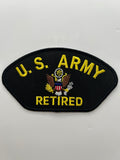 US Army Patch: US Army Retired Black Military Patch | Military Hats & Pins