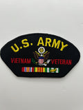 US Army Patch: US Army Vietnam Veteran Service Ribbon Black Military Patch | Military Hats & Pins