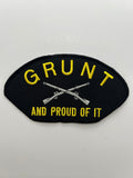 US Army Patch: GRUNT And Proud Of It Black Military Patch | Military Hats & Pins
