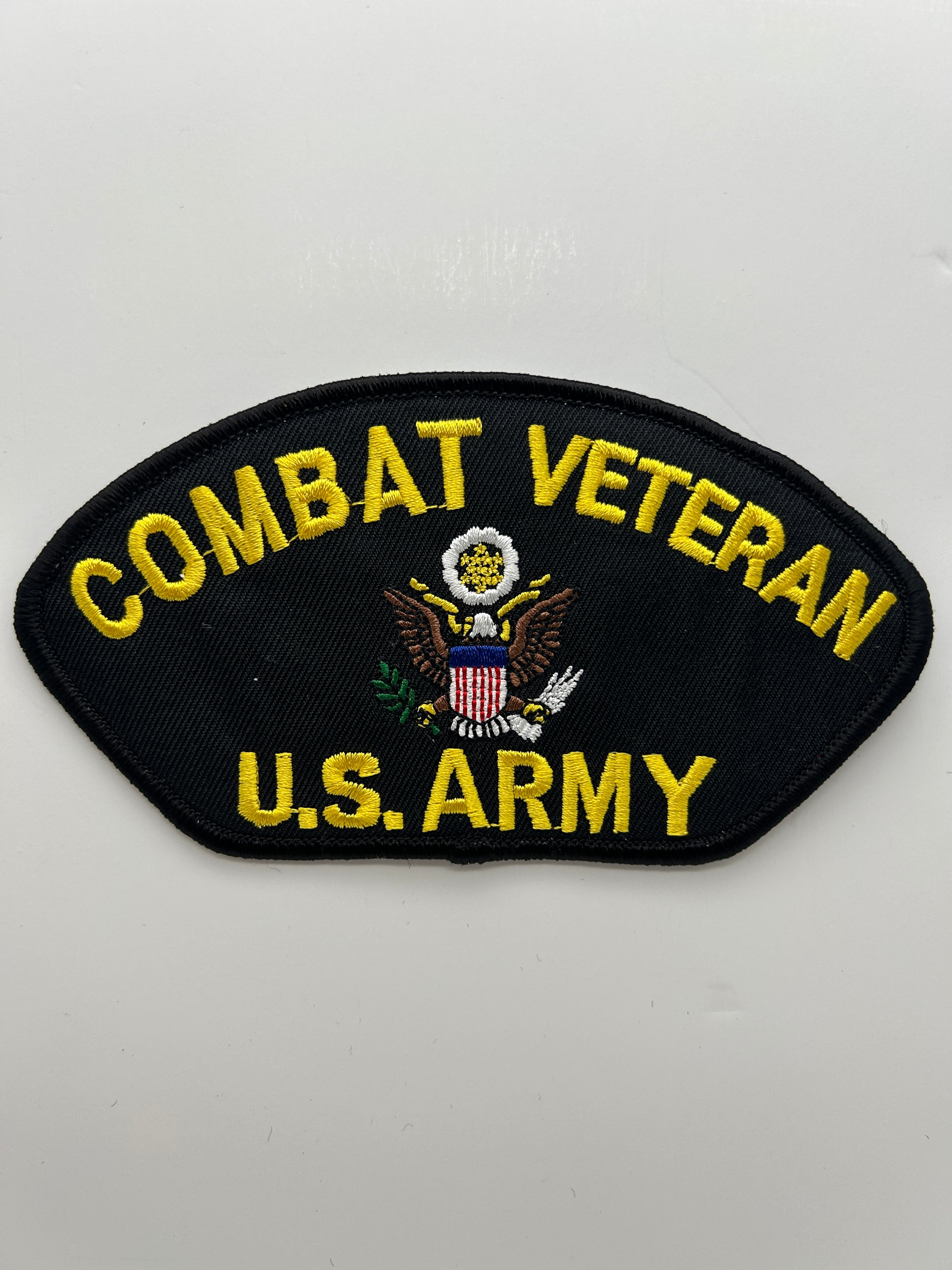US Army Patch: Combat Veteran Black Military Patch | Military Hats & Pins