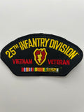 US Army Patch: 25th Infantry Division Vietnam Veteran Service Ribbon Black Military Patch | Military Hats & Pins