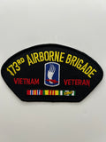 US Army Patch: 173rd Airborne Brigade Vietnam Veteran Service Ribbon Black Military Patch | Military Hats & Pins