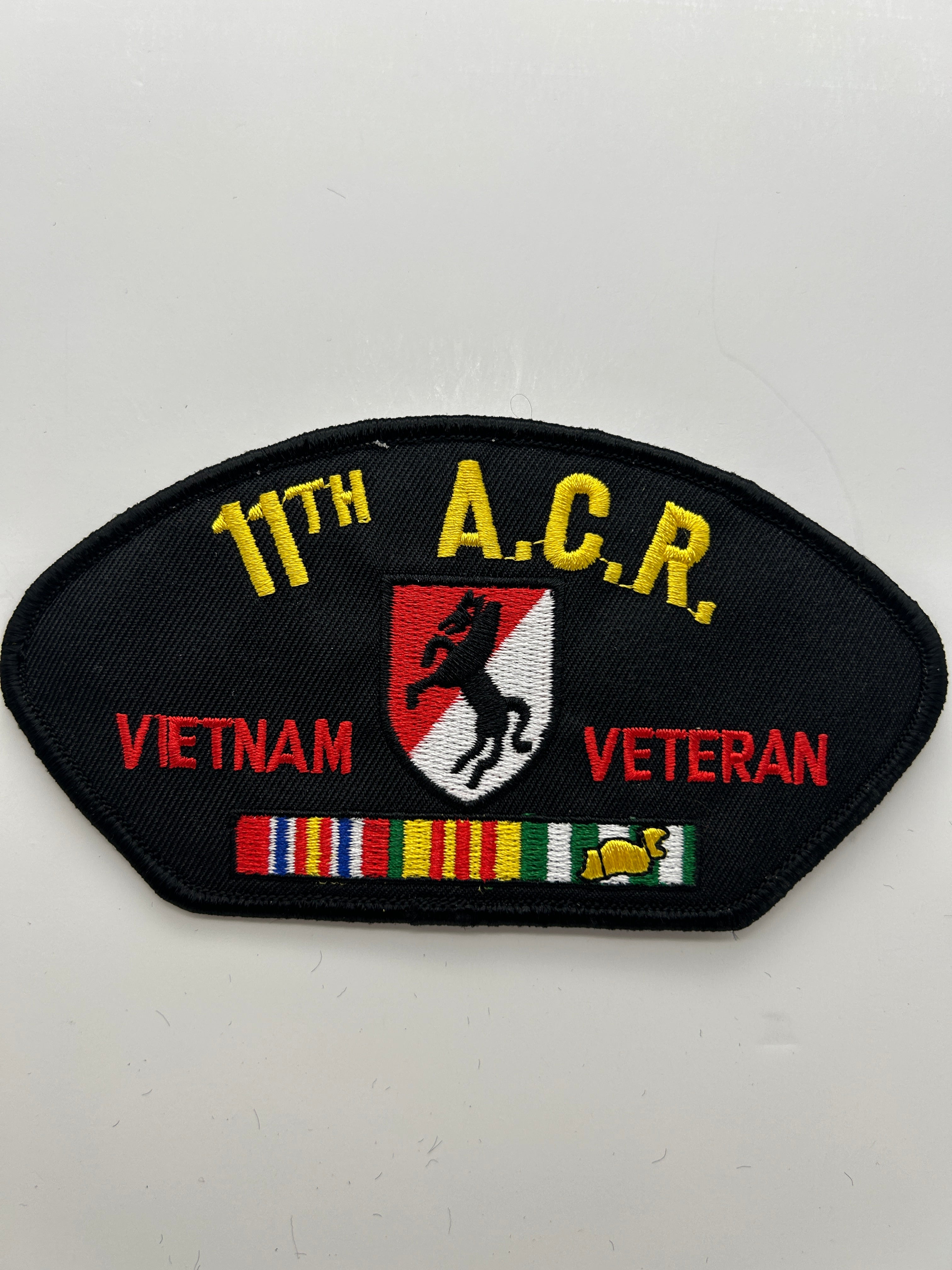 US Army Patch: 11th A.C.R Vietnam Veteran Black Military Patch | Military Hats & Pins