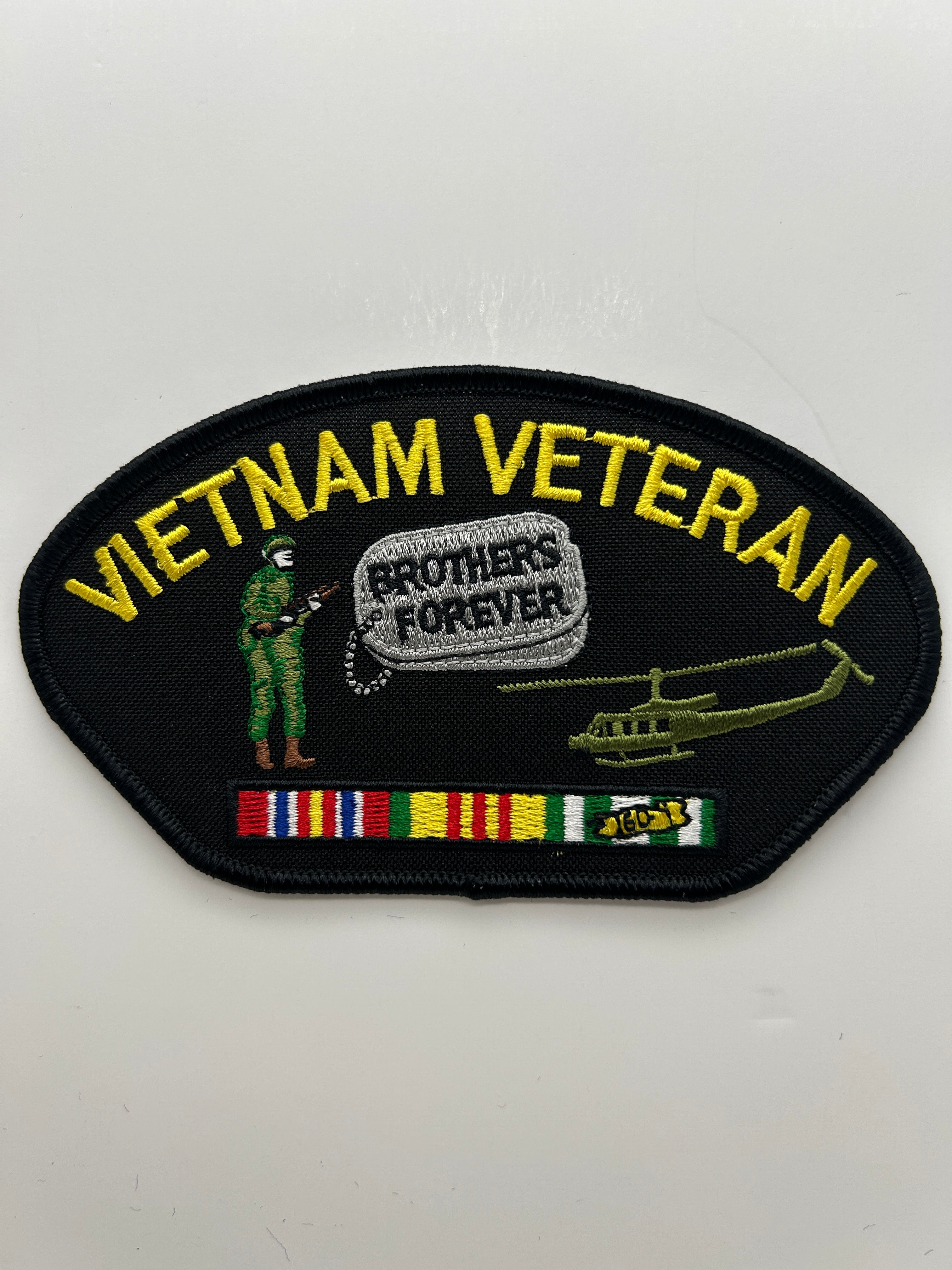 US Army Patch: Military Vietnam Veteran Brothers Forever Black Patch | Military Hats & Pins