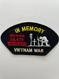 US Army Patch: In Memory 1959-1975 Vietnam War Black Military Patch | Military Hats & Pins