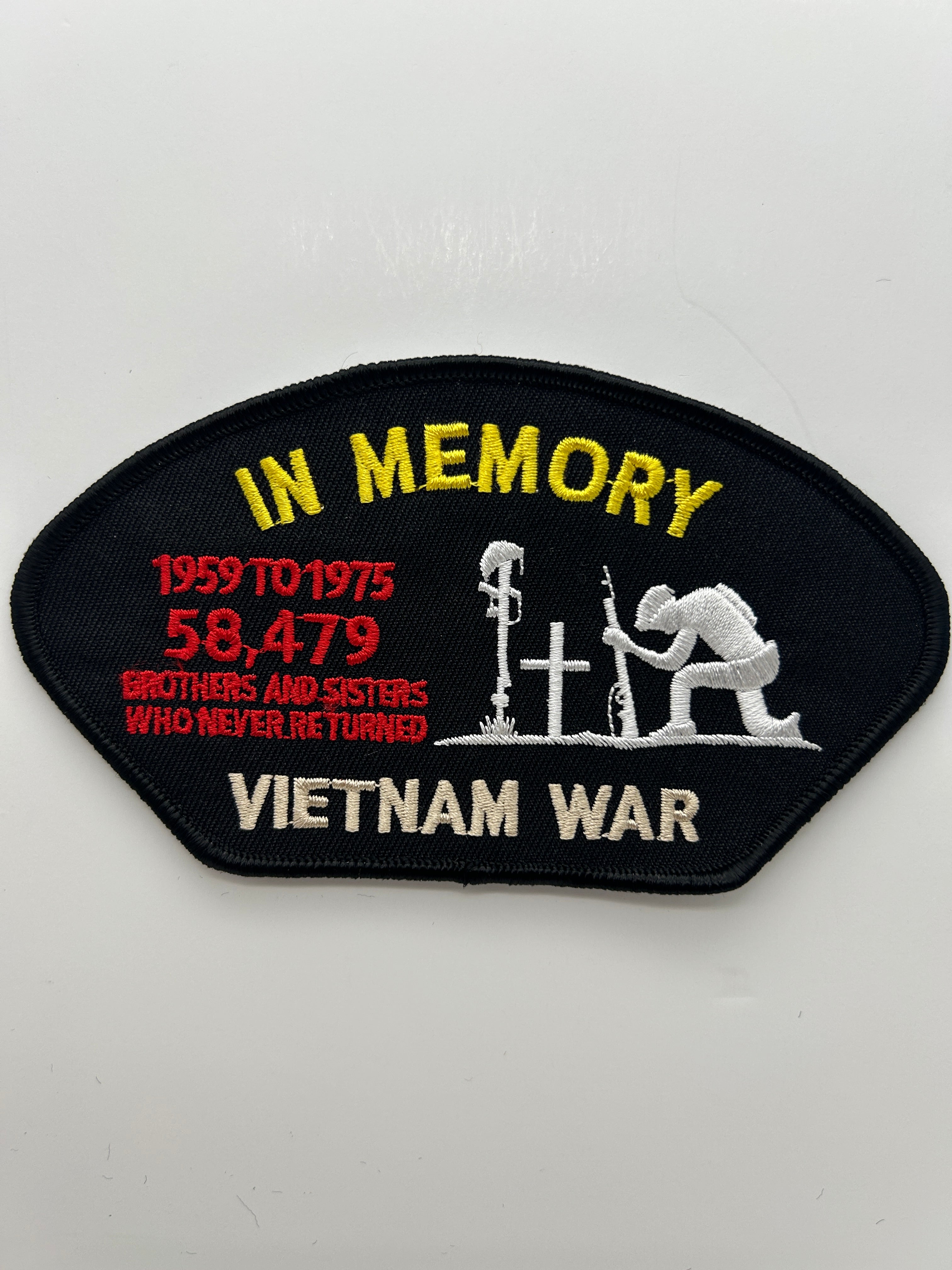 US Army Patch: In Memory 1959-1975 Vietnam War Black Military Patch | Military Hats & Pins