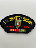 US Army Patch: 1st Infantry Division Vietnam War Service Ribbon Black Arch Military Patch | Military Hats & Pins
