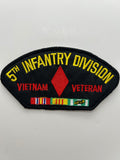US Army Patch: 5th Infantry Division Vietnam Veteran Service Ribbon Black Military Patch | Military Hats & Pins