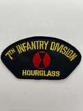 US Army Patch: 7th Infantry Division Hourglass Black Military Patch | Military Hats & Pins