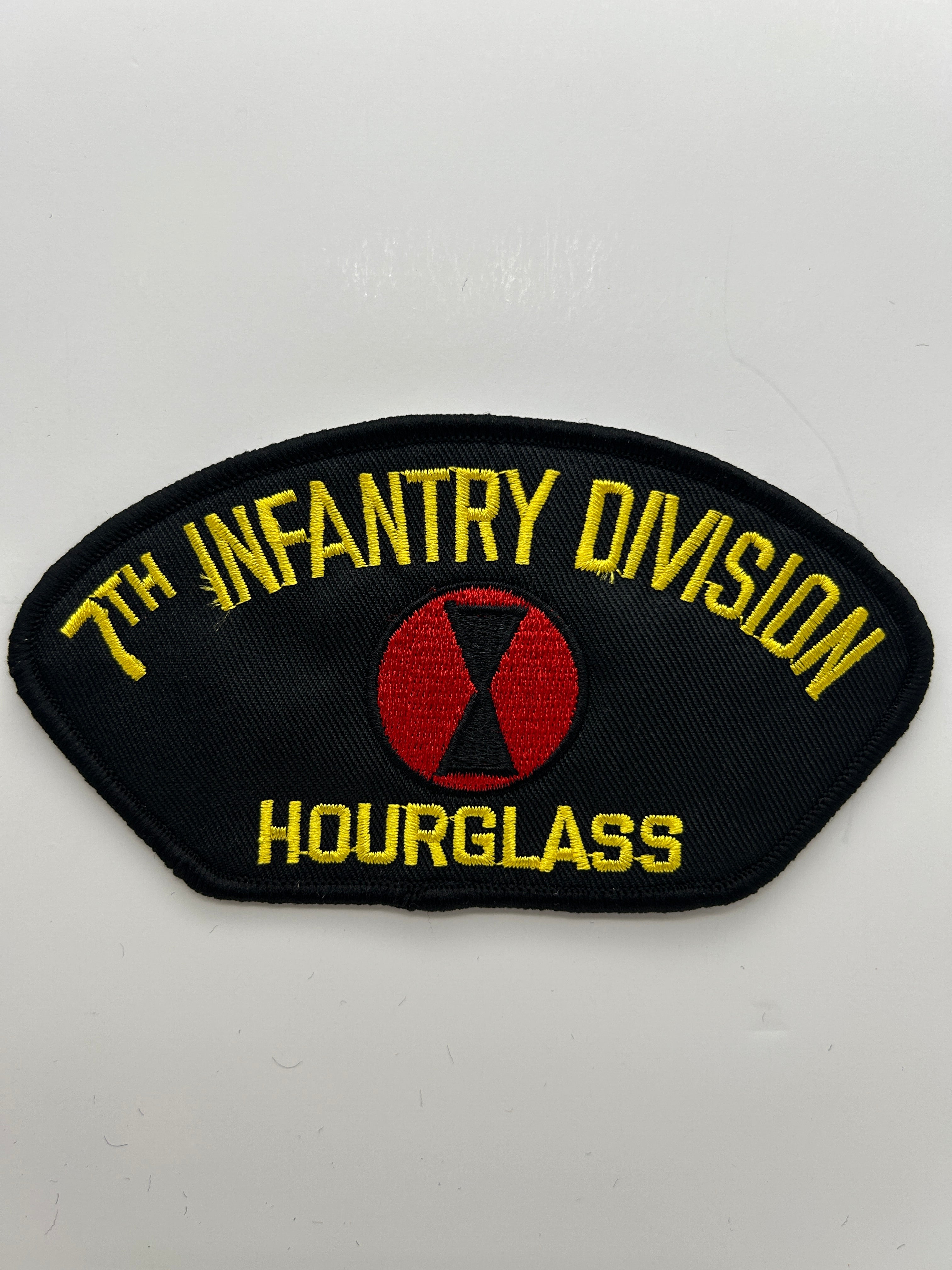 US Army Patch: 7th Infantry Division Hourglass Black Military Patch | Military Hats & Pins