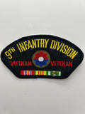 US Army Patch: 9th Infantry Division Vietnam Veteran Service Ribbon Black Military Patch | Military Hats & Pins