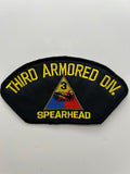 US Army Patch: Third 3rd Armored Division Spearhead Black Military Patch | Military Hats & Pins