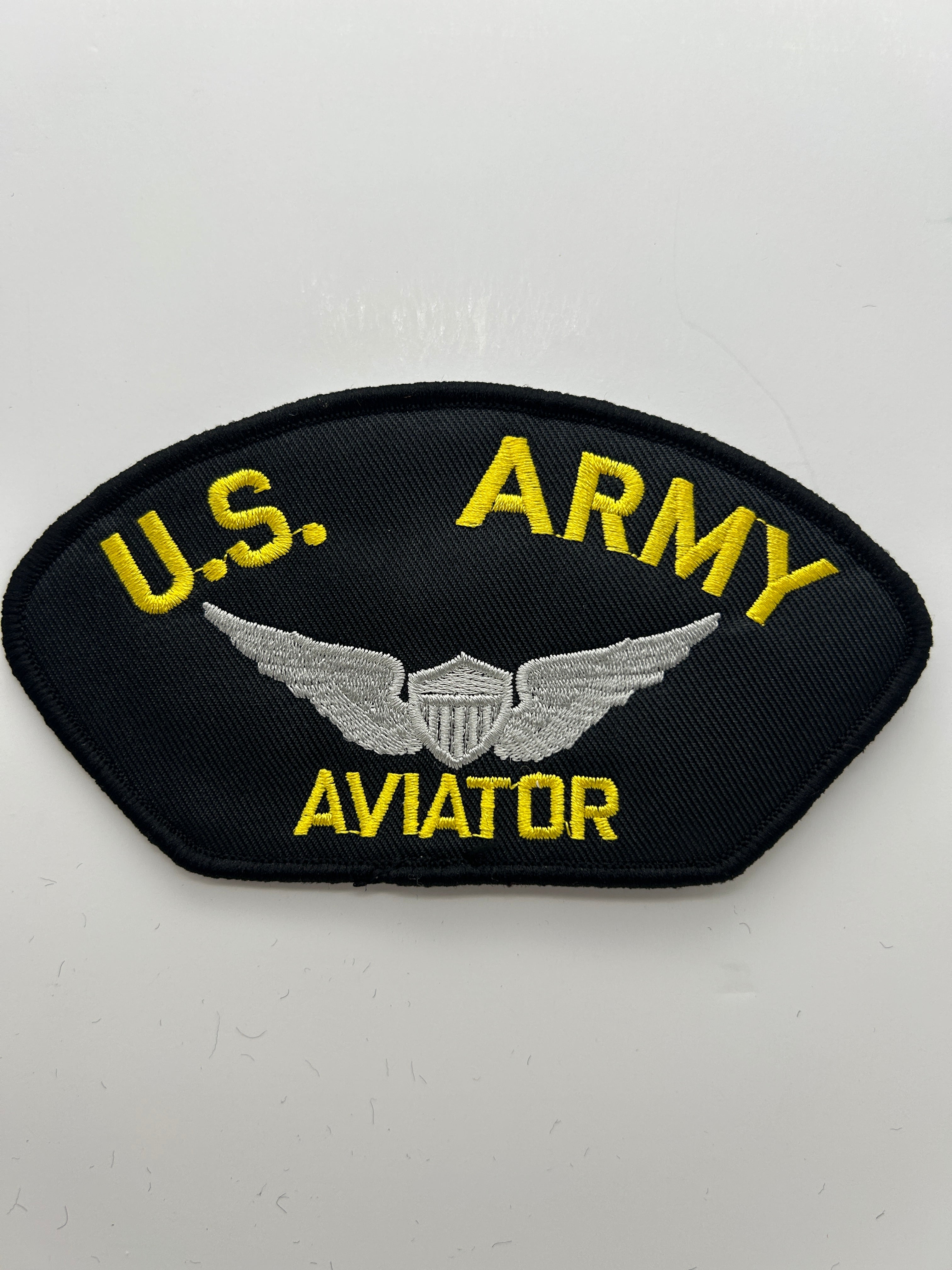 US Army Patch: Aviator Black Military Patch | Military Hats & Pins