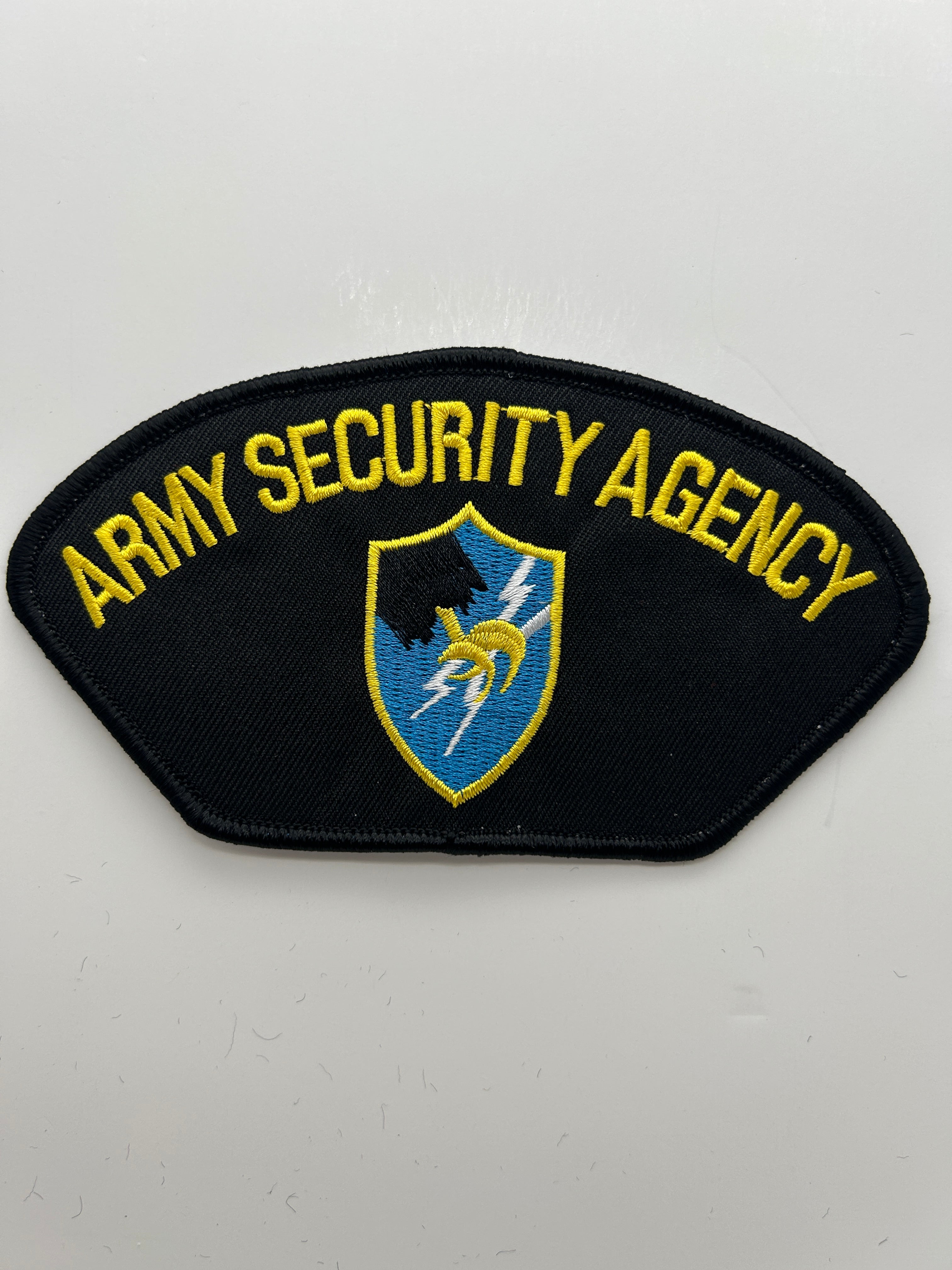 US Army Patch: Army Security Agency Black Military Patch | Military Hats & Pins