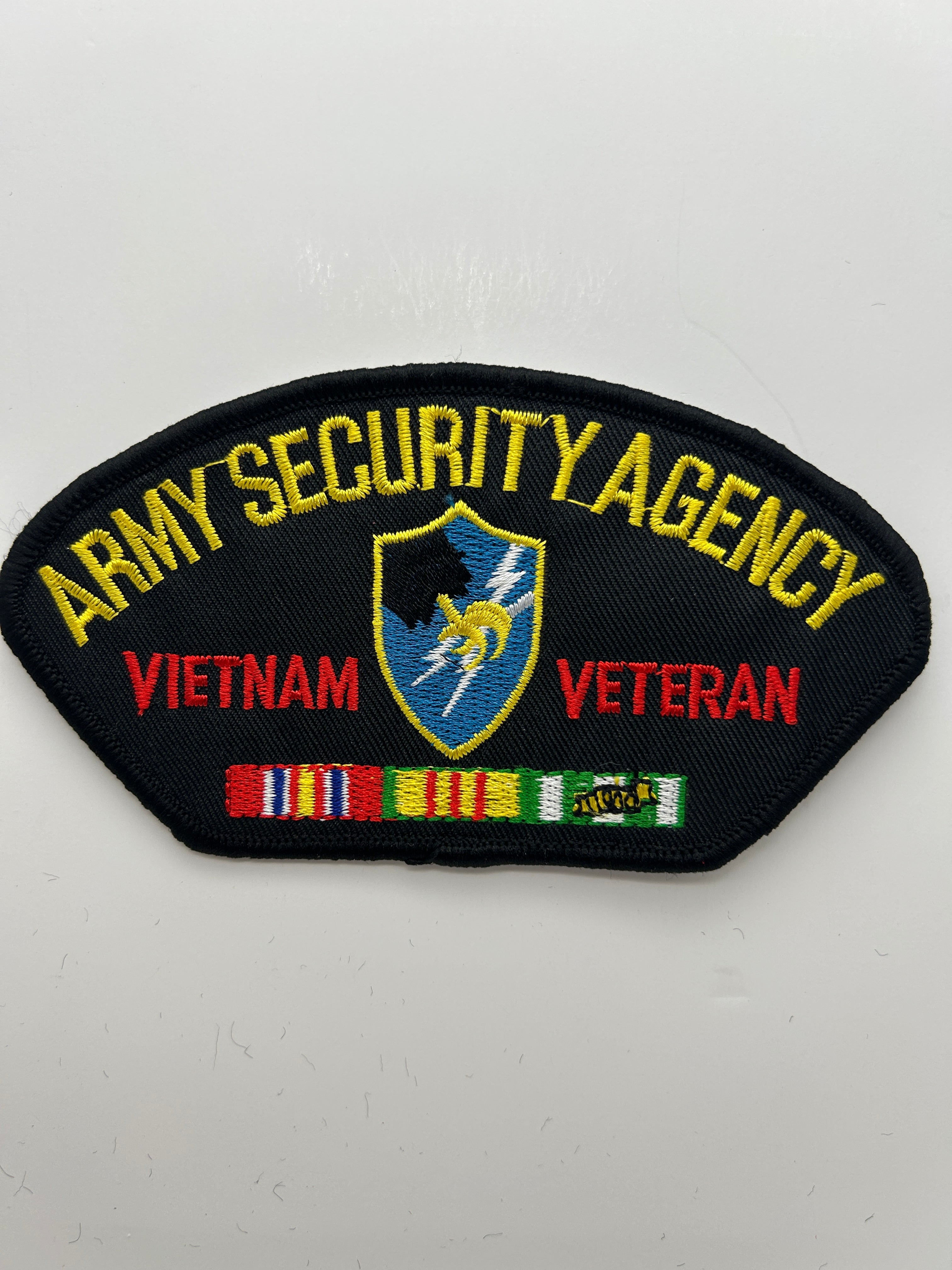 US Army Patch: Army Security Agency Vietnam Veteran Service Ribbon Black Military Patch | Military Hats & Pins