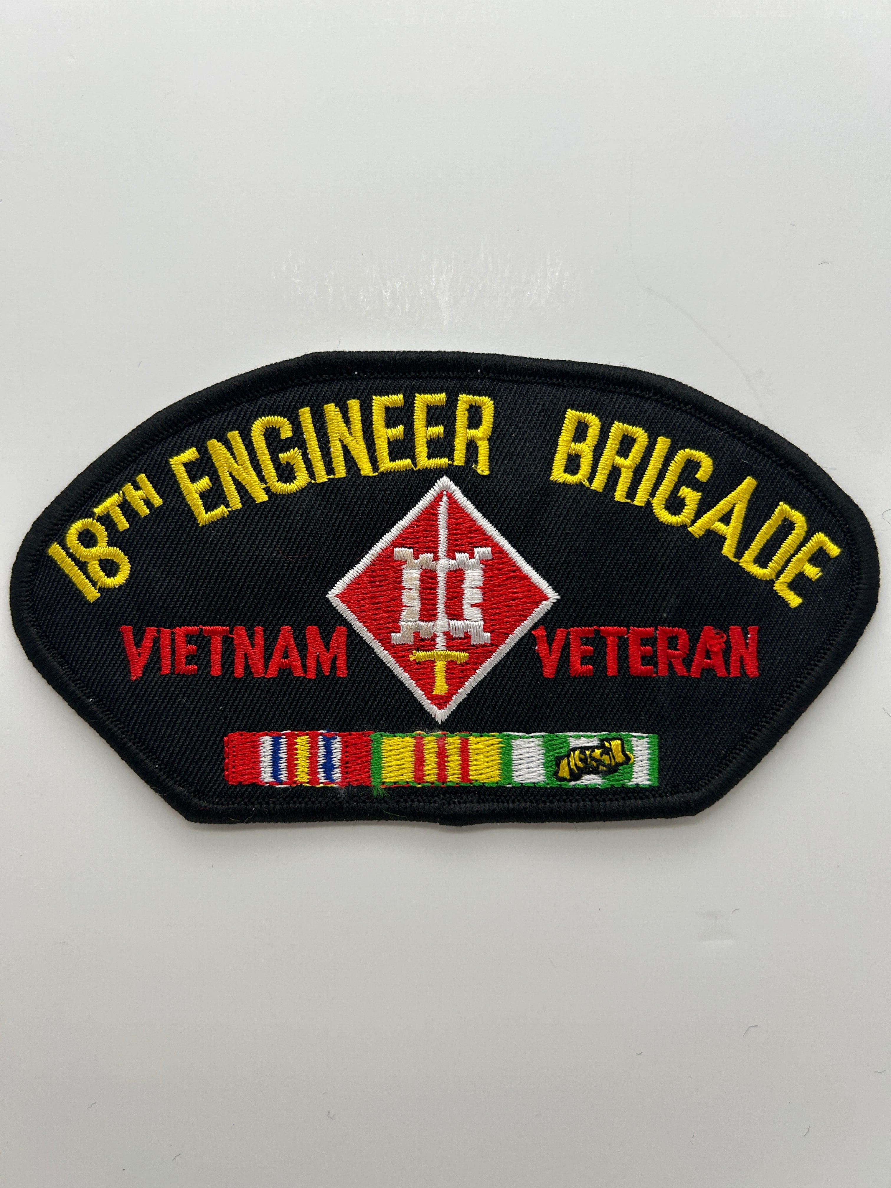 US Army Patch: 18th Engineer Brigade Vietnam Veteran Service Ribbon Black Military Patch | Military Hats & Pins