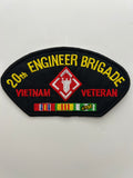 US Army Patch: 20th Engineer Brigade Vietnam Veteran Service Ribbon Black Military Patch | Military Hats & Pins