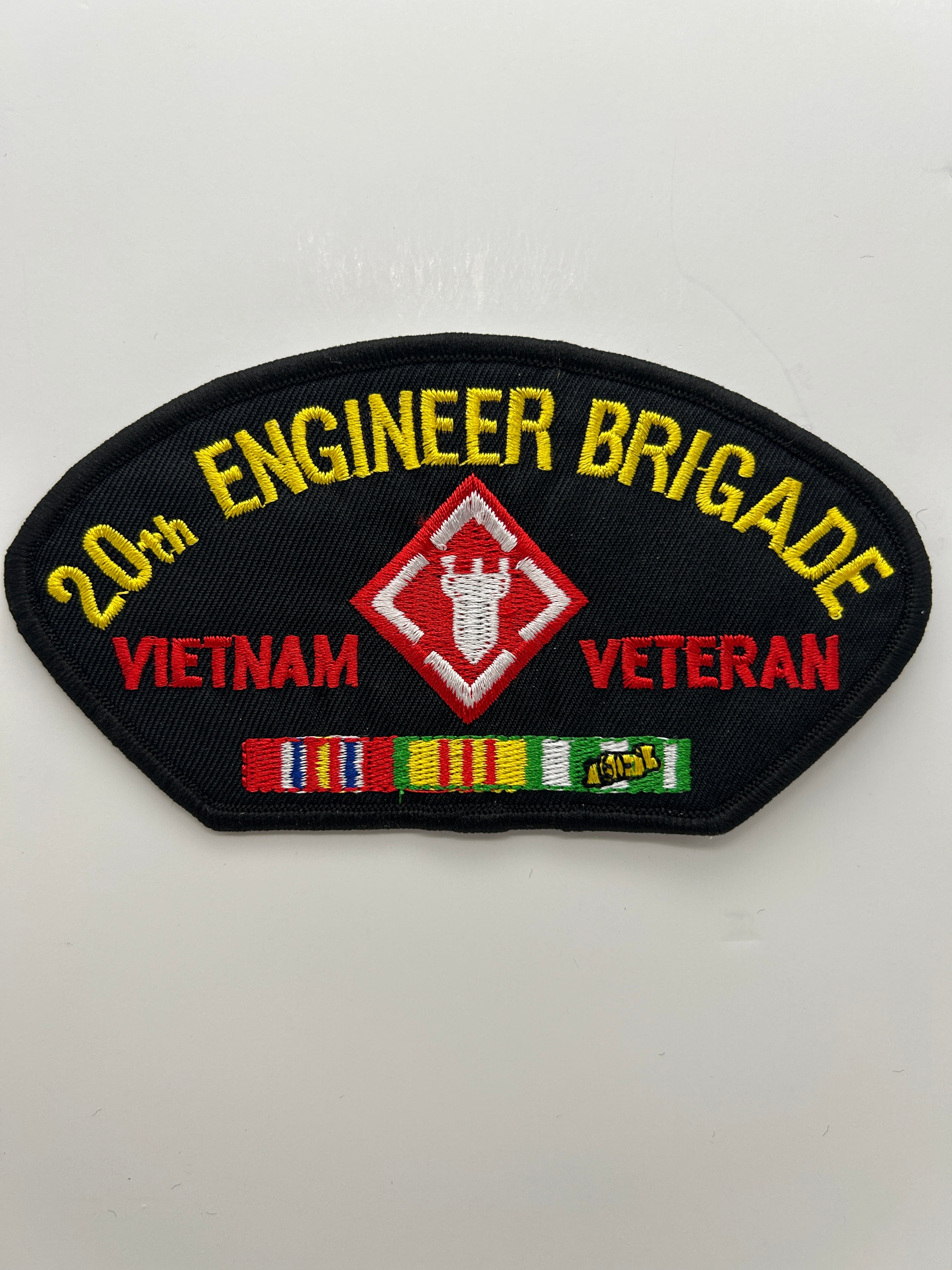 US Army Patch: 20th Engineer Brigade Vietnam Veteran Service Ribbon Black Military Patch | Military Hats & Pins