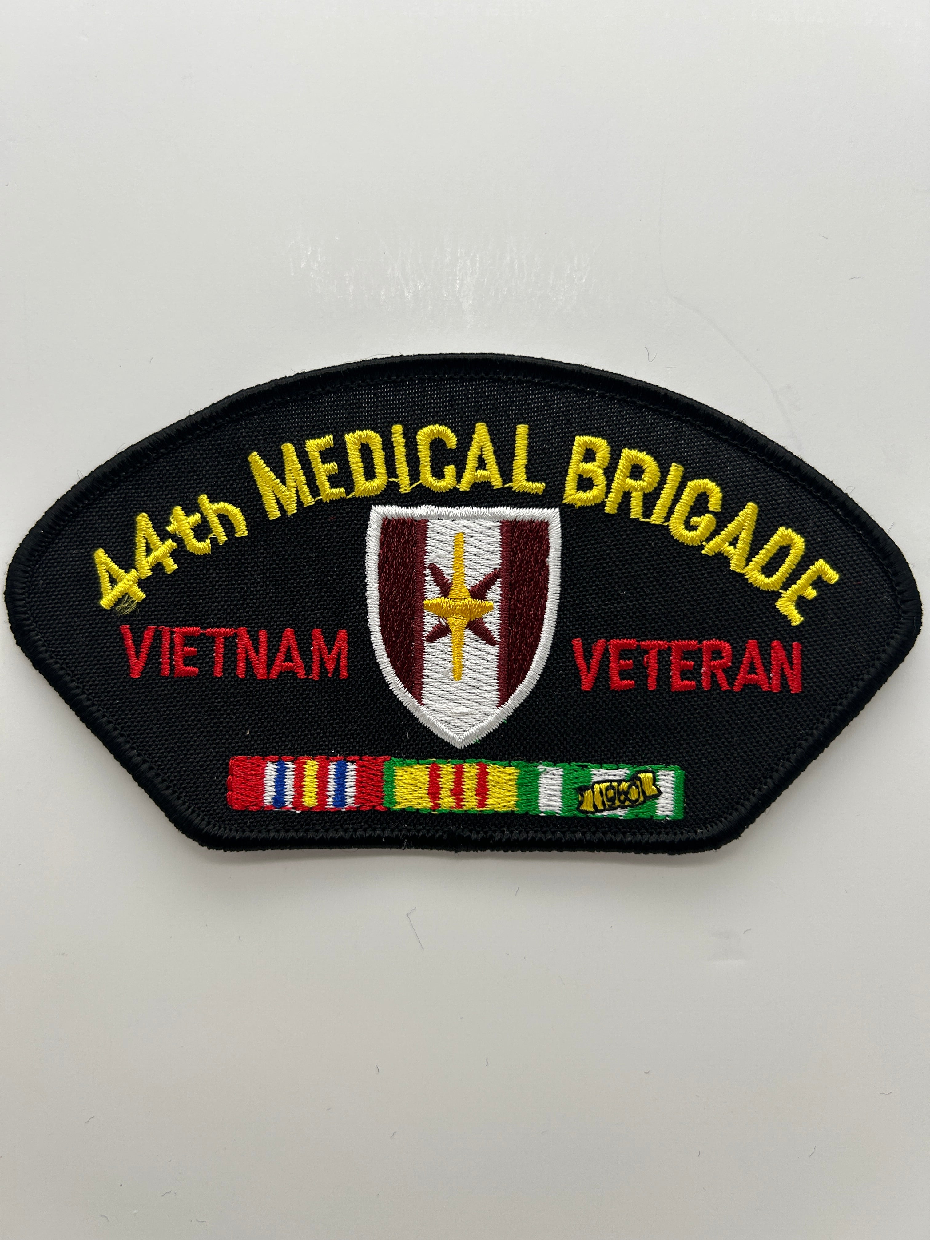 US Army Patch: 44th Medical Brigade Vietnam Veteran Service Ribbon Black Military Patch | Military Hats & Pins