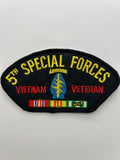 US Army Patch: 5th Airborne Special Forces Vietnam Veteran Service Ribbon Black Military Patch | Military Hats & Pins