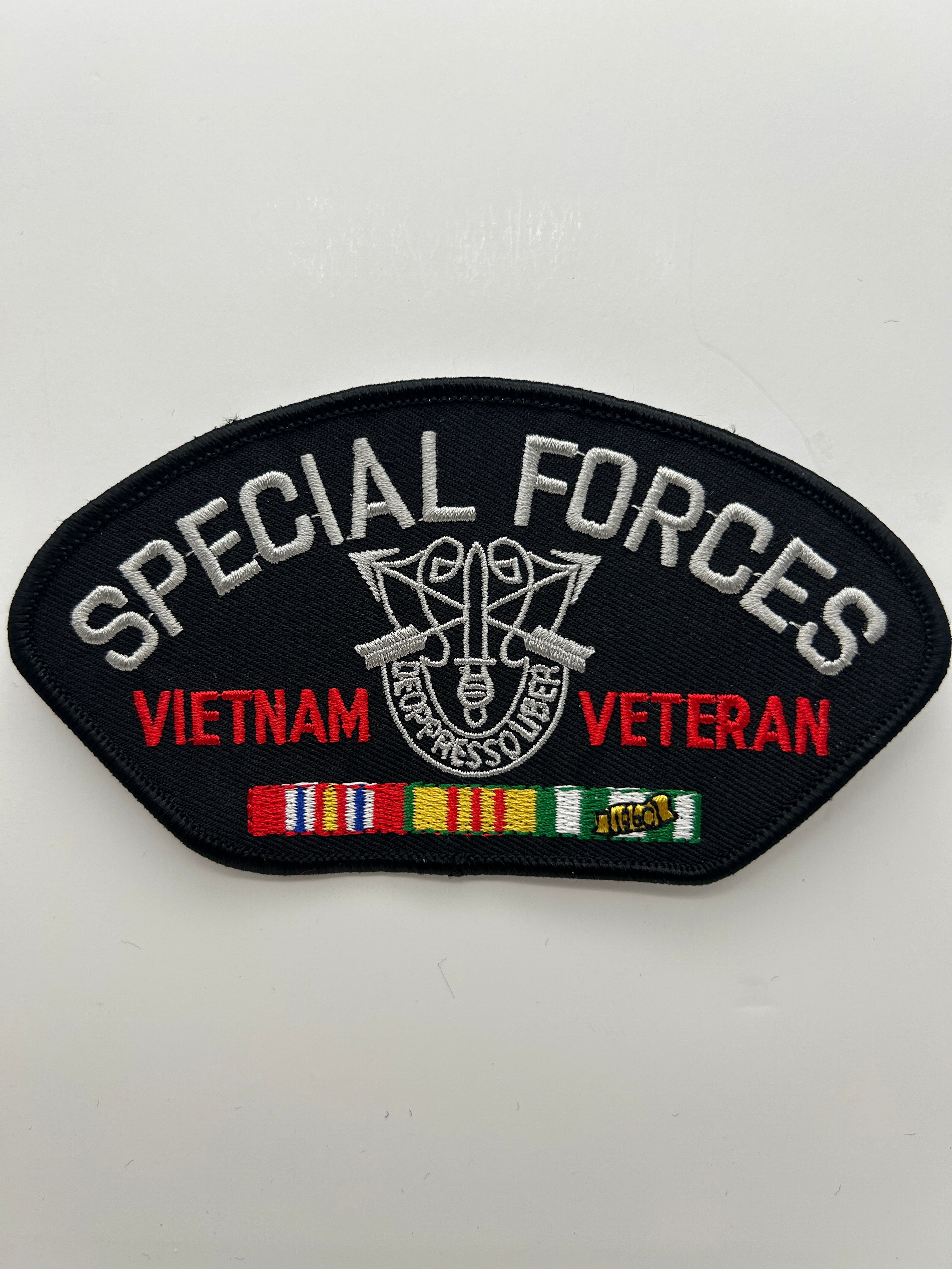 US Army Patch: Special Forces Vietnam Veteran Service Ribbon Black Military Patch | Military Hats & Pins