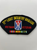 US Army Patch: 11th Light Infantry Brigade Vietnam Veteran Service Ribbon Black Military Patch | Military Hats & Pins