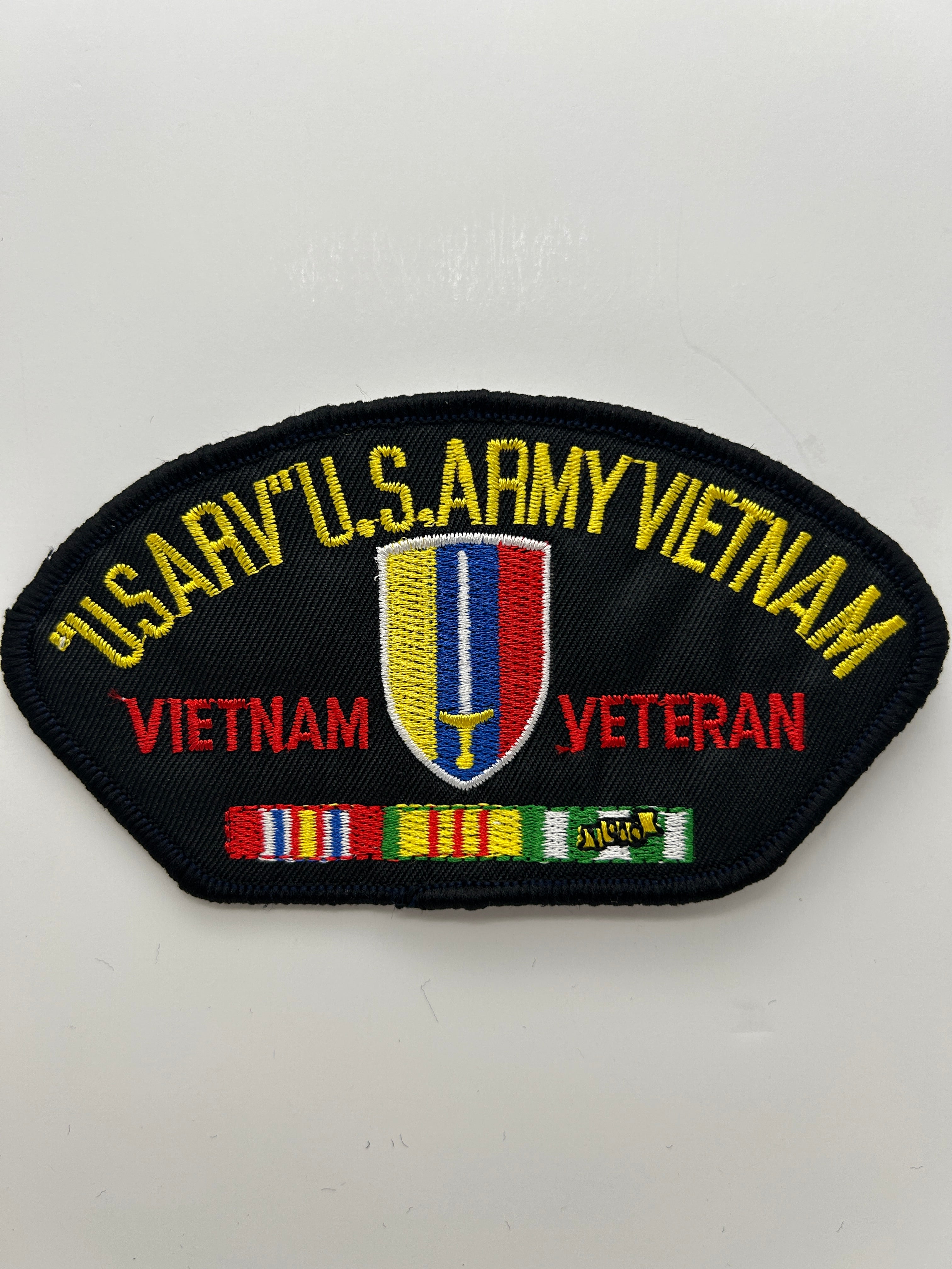 US Army Patch: "USARV" US Army Vietnam Veteran Service Ribbon Black Military Patch | Military Hats & Pins