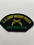 US Army Patch: Military Police , Assist Protect Defend Black Green Military Patch | Military Hats & Pins