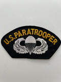 US Army Patch: US Paratrooper Black Arch Military Patch | Military Hats & Pins