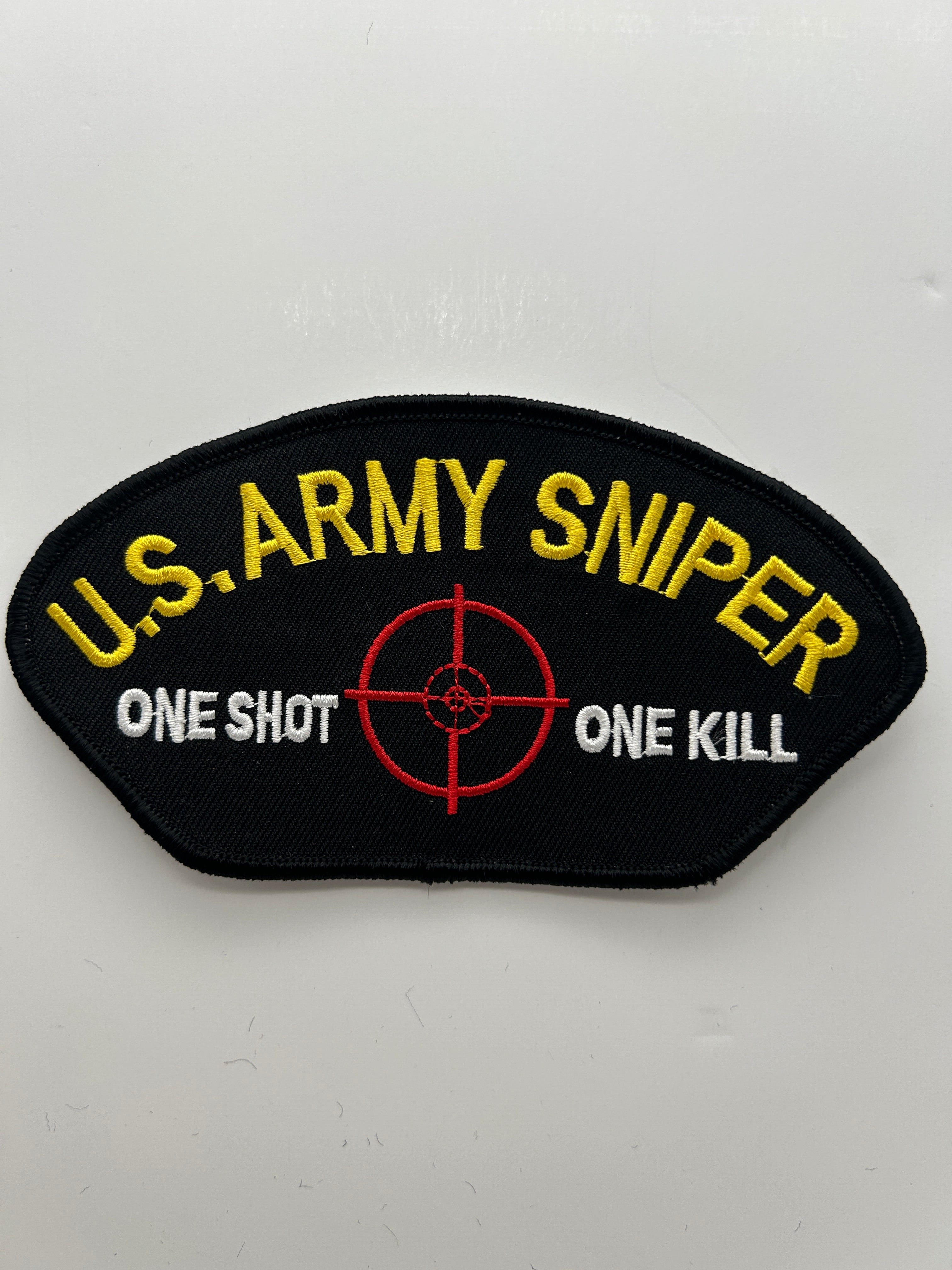 US Army Patch: Army Sniper One Shot One Kill Military Patch | Military Hats & Pins