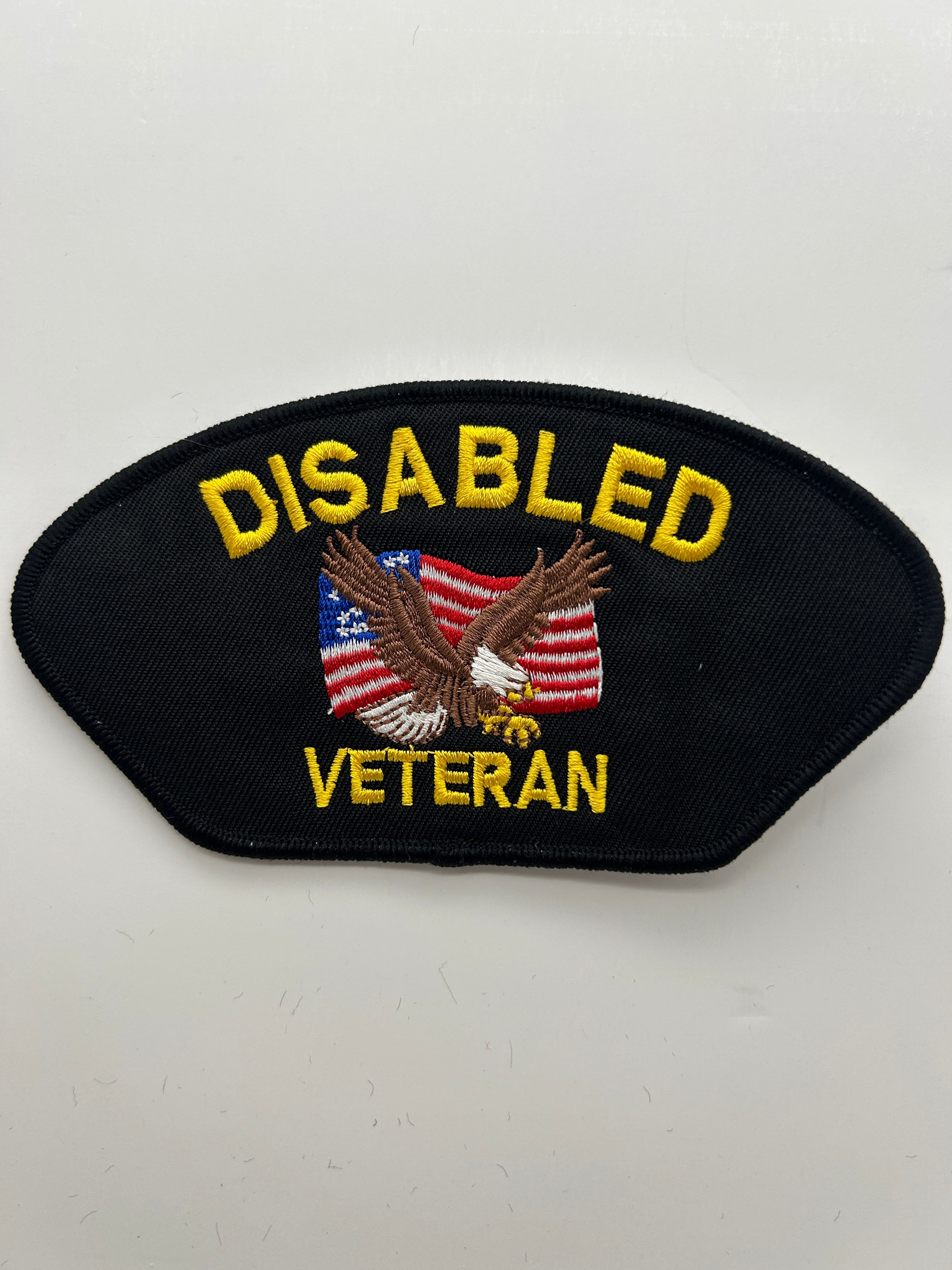 US Army Patch: Disabled Veteran Black Military Patch | Military Hats & Pins