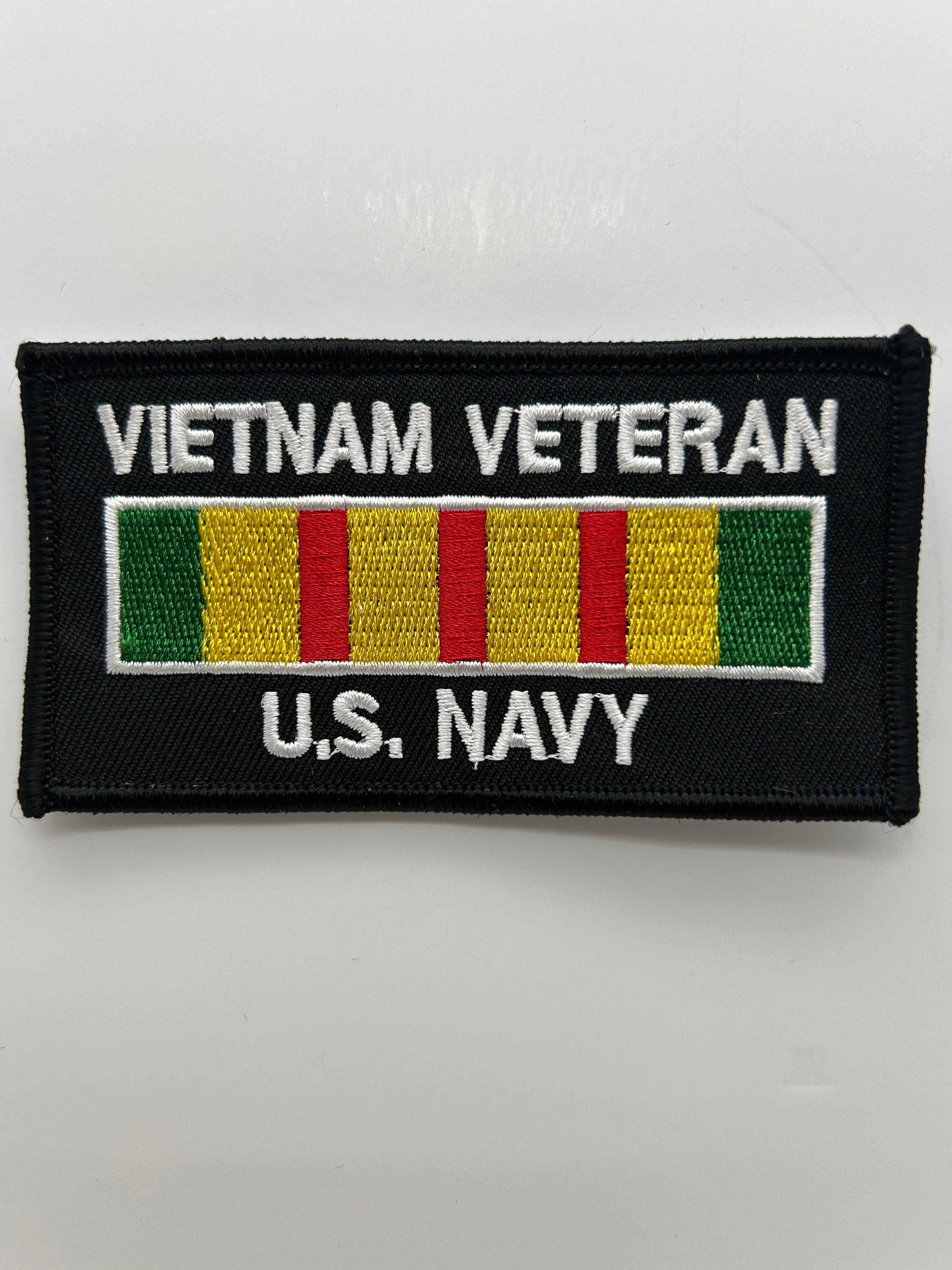 US Navy: Vietnam Veteran Service Ribbon Black Military Patch | Military Hats & Pins