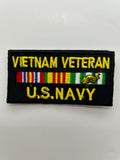 US Navy: Vietnam Veteran Service Ribbon Black Military Patch | Military Hats & Pins