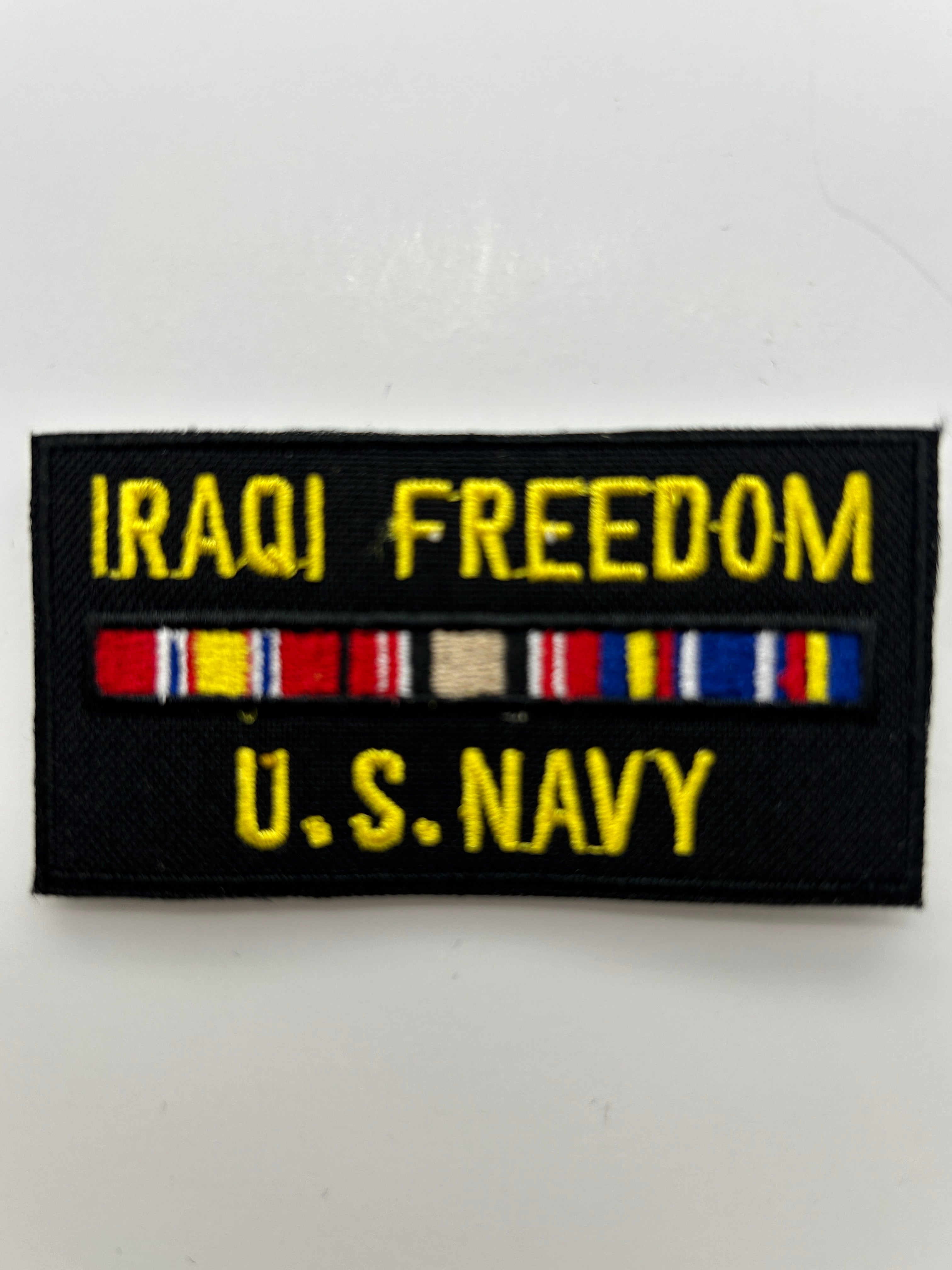US Navy: Iraqi Freedom Service Ribbon Black Military Patch | Military Hats & Pins
