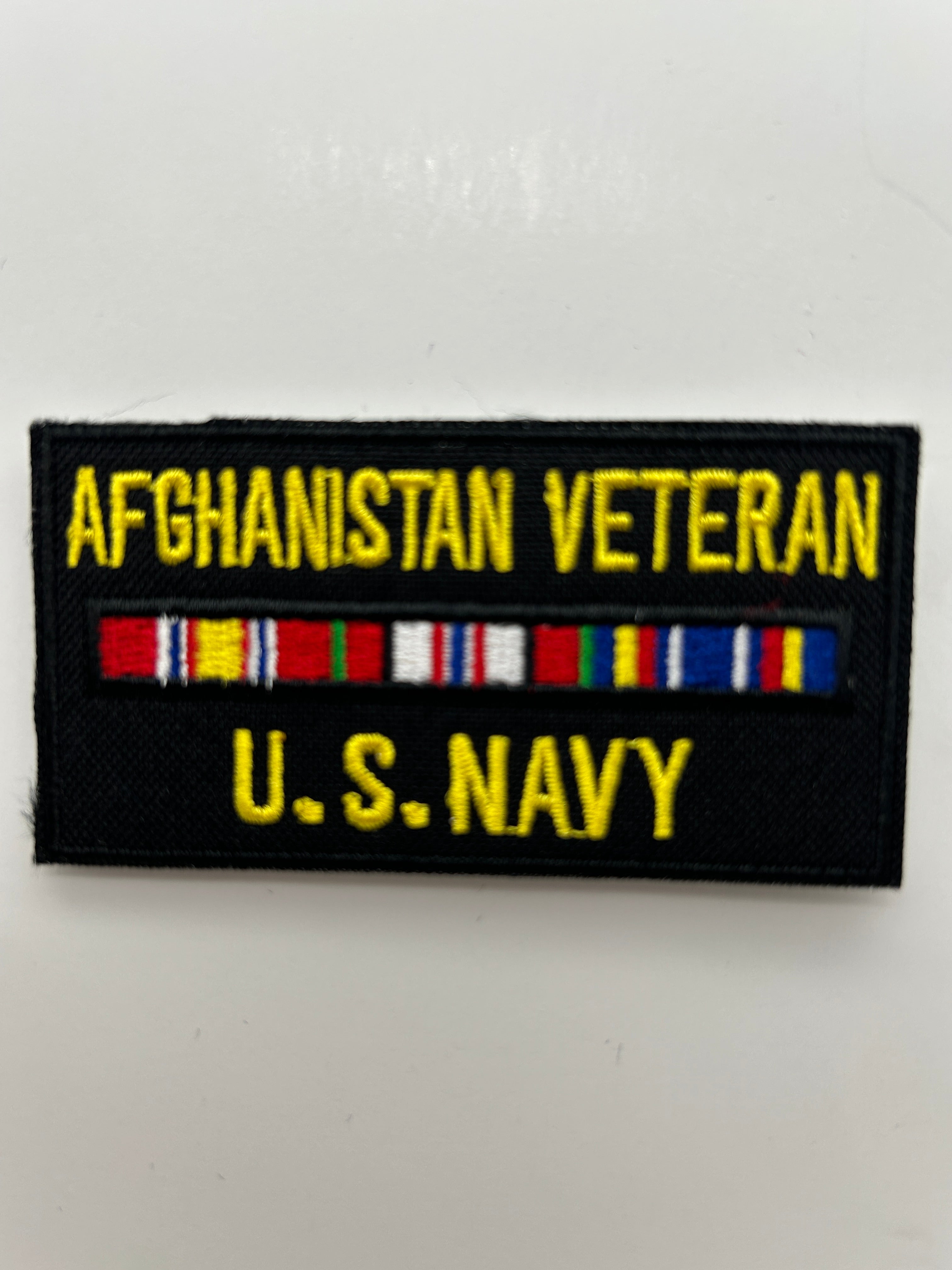 US Navy: Afghanistan Veteran Service Ribbon Black Military Patch | Military Hats & Pins
