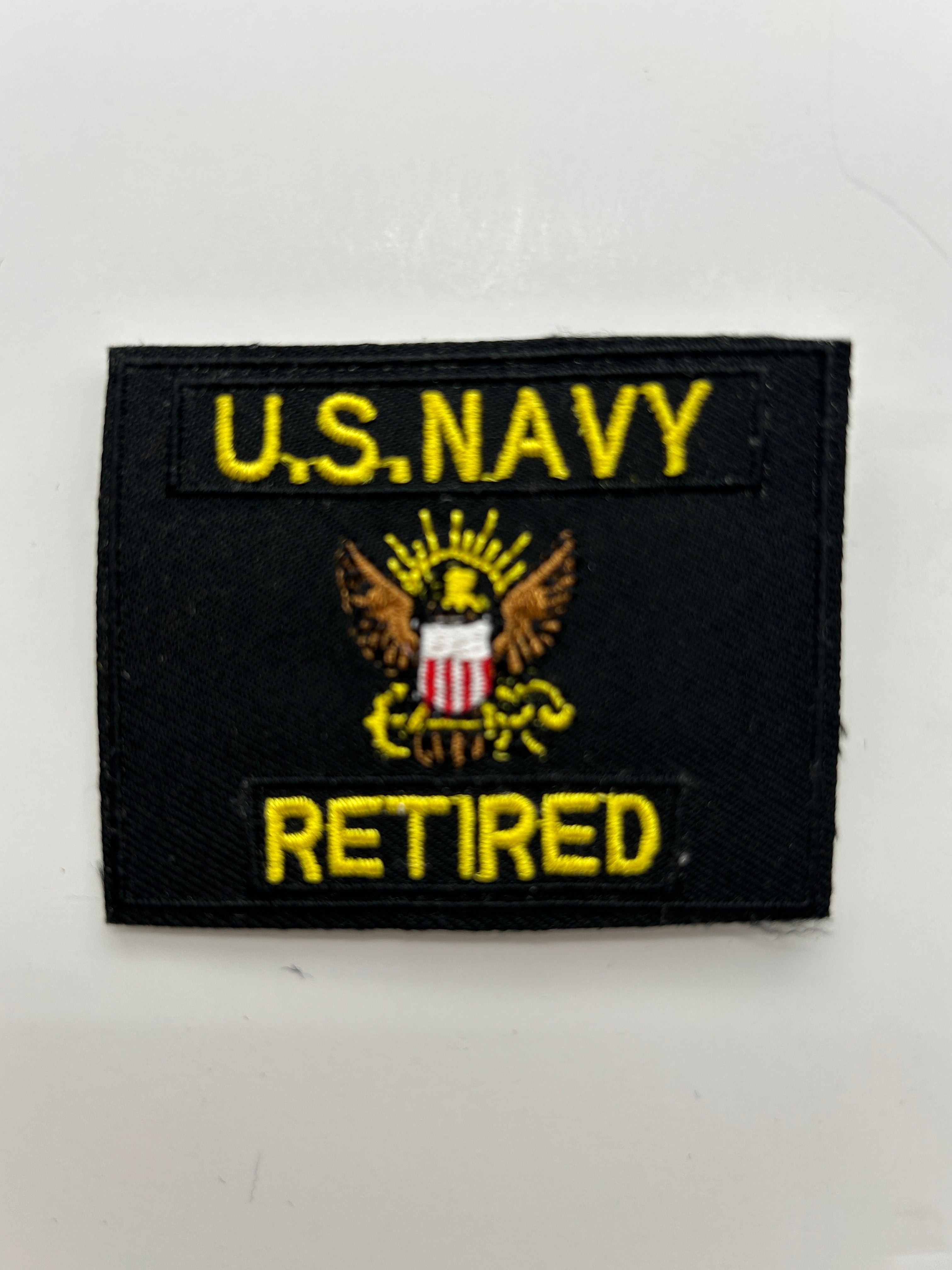 US Navy Retired Black Military Patch | Military Hats & Pins