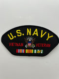 US Navy Vietnam Veteran Service Ribbon Black Arch Military Patch | Military Hats & Pins