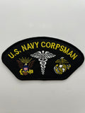 US Navy Corpsman Black Arch Military Patch | Military Hats & Pins